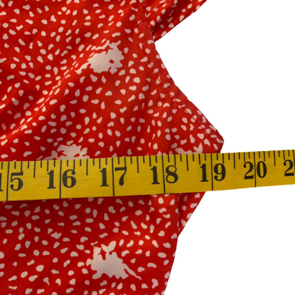 ANTHROPOLOGIE x HI THERE Red Lotty Petal Wrap Dress - Picture 16 of 16